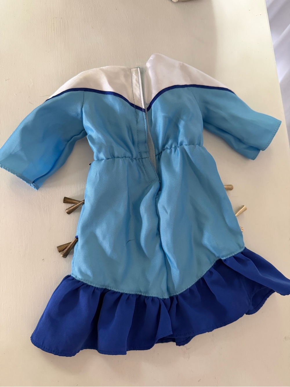 Retired American Girl Kaya’s Blue and Gold Jingle Fringe Dance Costume - Picture 5 of 8
